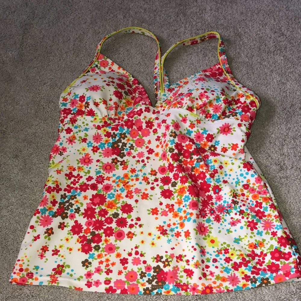 Athleta Tankini Top Swimwear XS Floral‎ Multi Colored